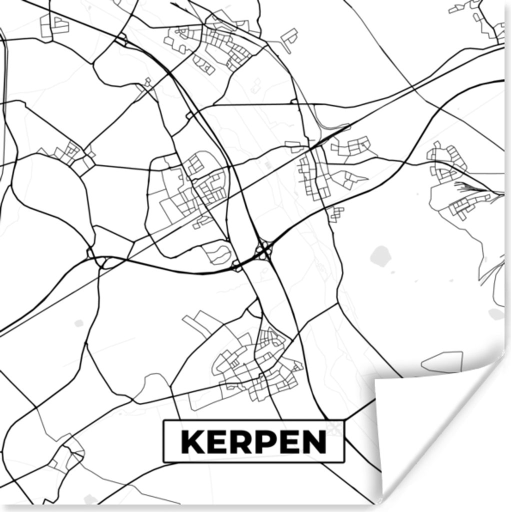 MuchoWow Poster Karte - Kerpen - Karte - Stadtplan 100x100 cm - Babyzimmer