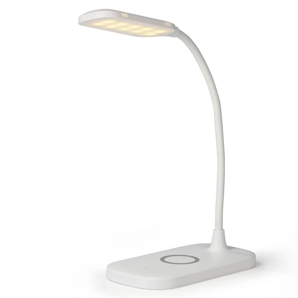 Verstellbare LED Lampe Tischleuchte Lesen Drahtloses Ladegerät für Handy-Tablet 