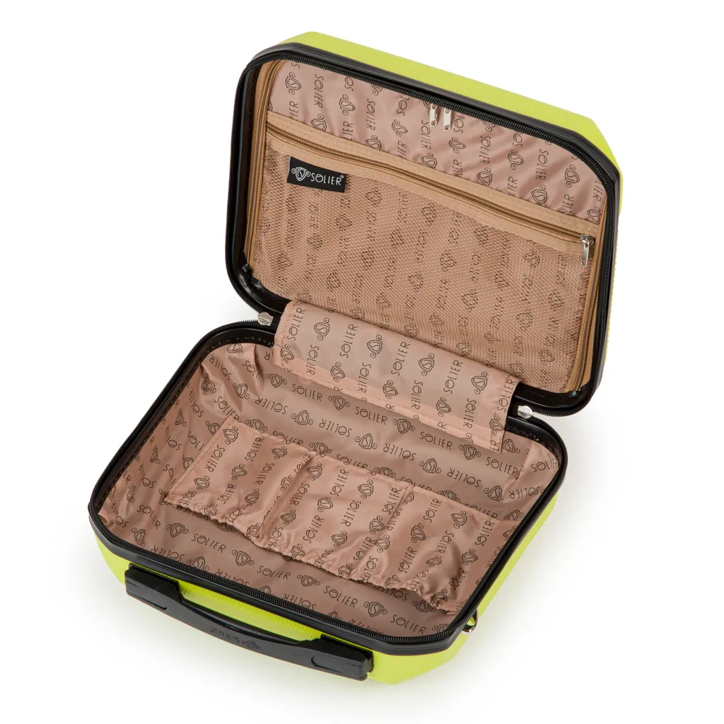 Vanity Case Rigide Solier STL945 Jaune - Petit Bagage à Main ABS Durable - 4