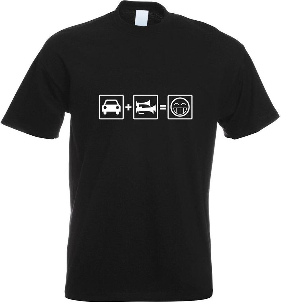 Kiwistar - T-Shirt - schwarz - Trainhorn Motiv Bedruckt Funshirt Design Print - mit Motiv Bedruckt - Funshirt Design - Sport - Freizeit - Herren - XL