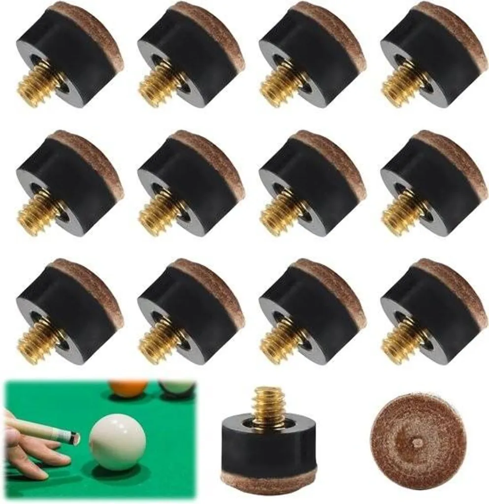 Kit de remplacement 12mm pour queue de billard - 12 embouts en laiton