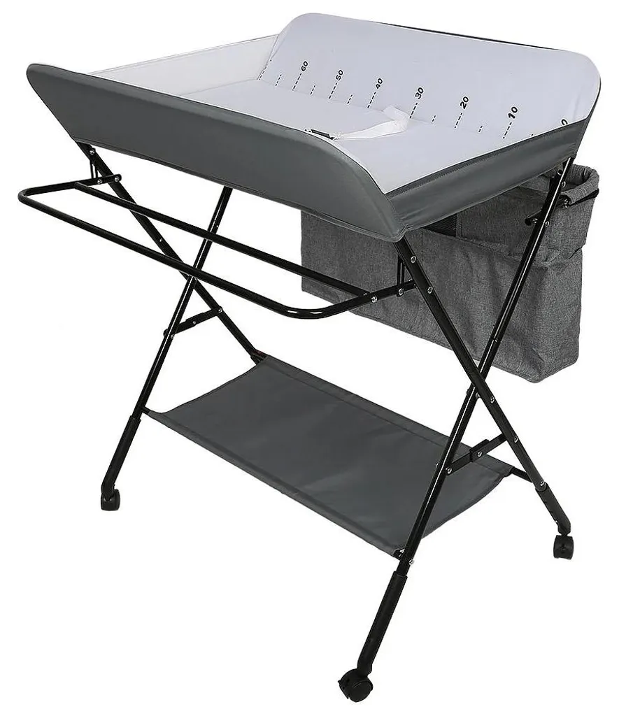 Table à langer pliable et réglable 80x63 cm - Structure métal grise
