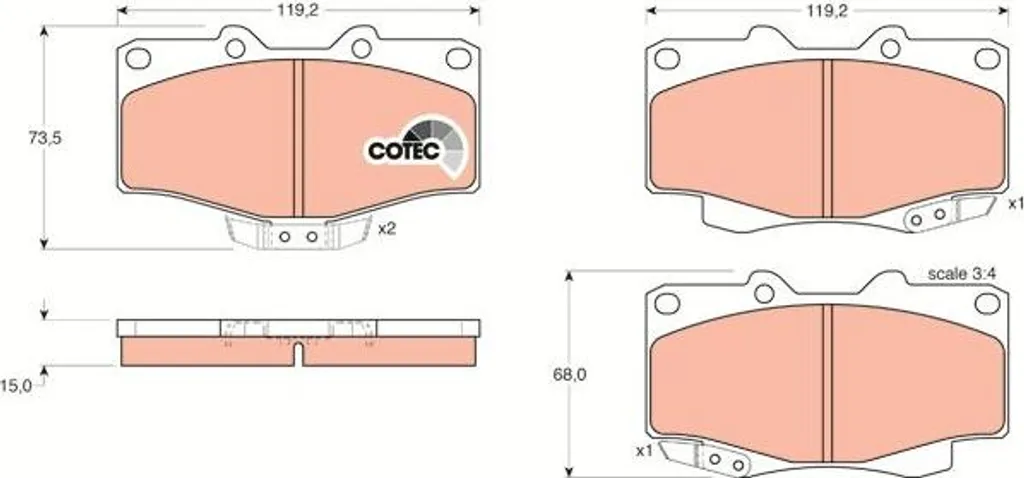 Plaquettes de Frein TRW GDB797 pour Hilux et Land Cruiser - Qualité OE