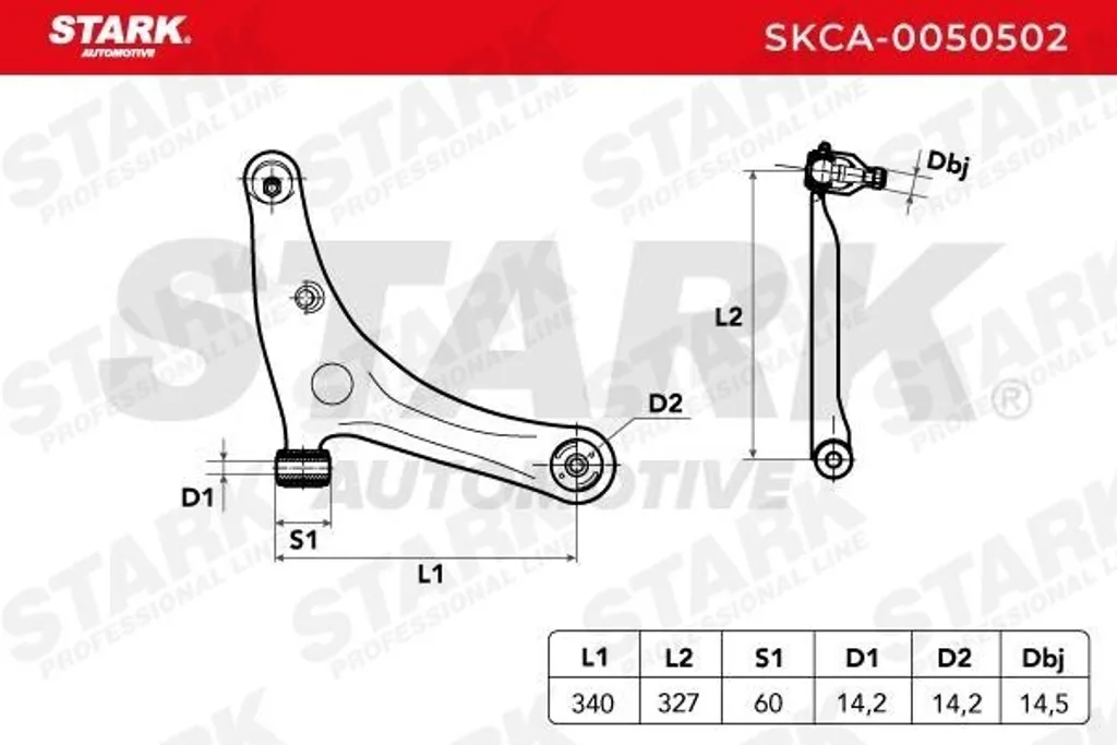 Pièce de rechange Bras de suspension 4013A136 Smart Forfour 454 par STARK