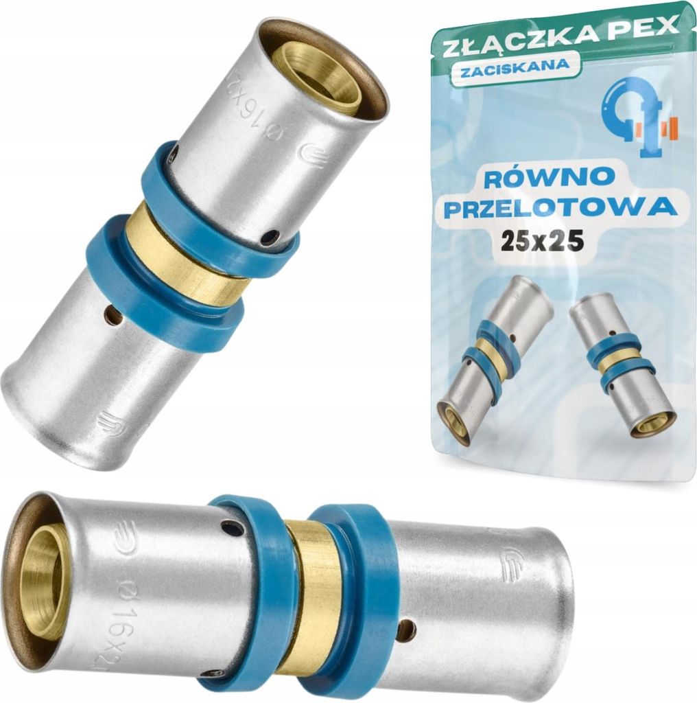 PEX 25x25 Hülsenverbinder, gepresste Hülse mit gleicher Bohrung