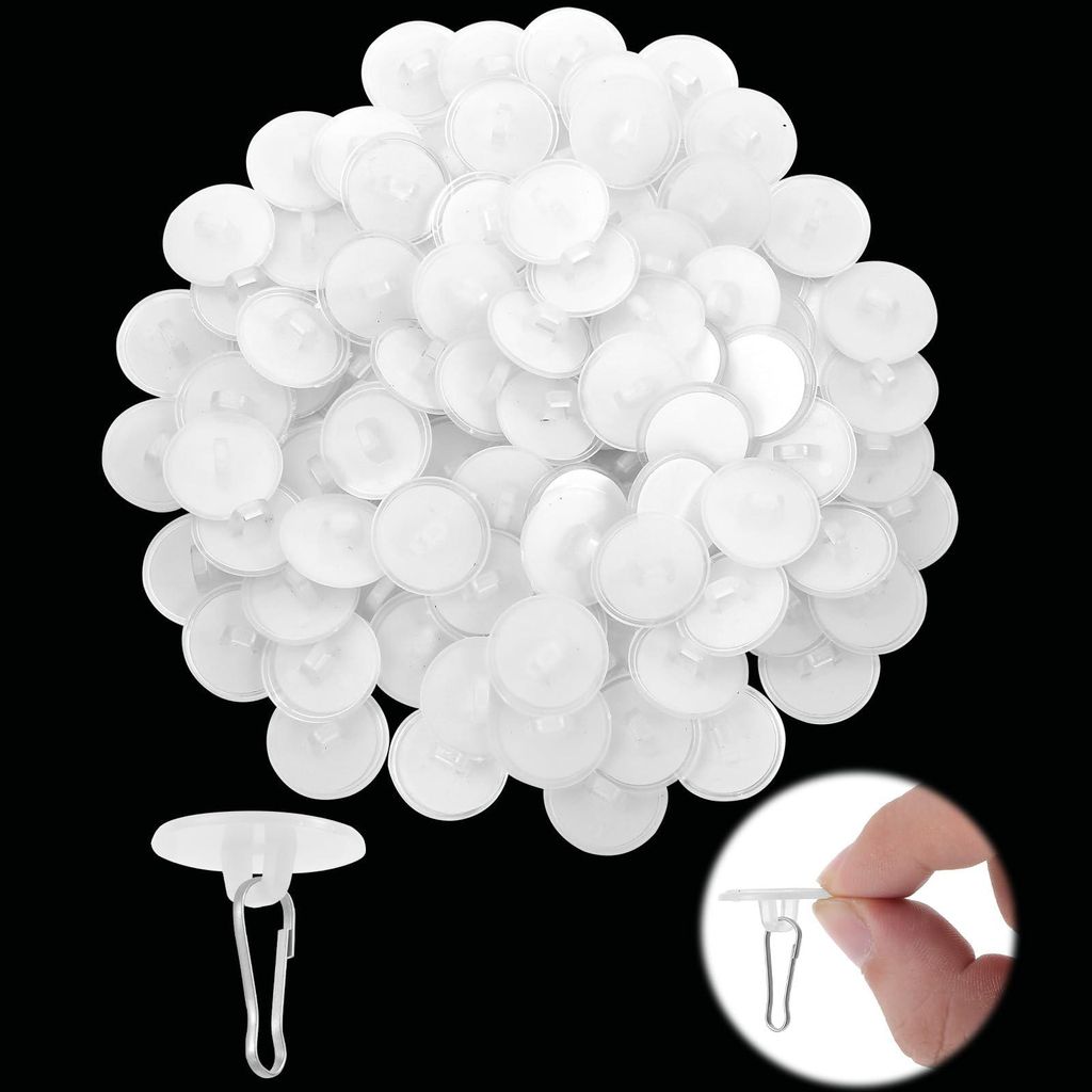100 selbstklebende Deckenhaken, kleine transparente Haken zur Deckenbefestigung (kein Bohren erforderlich) für Schlafzimmer, Badezimmer, Küchen, ...