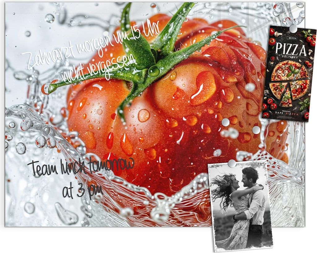 Magnettafel 120x90cm Pinnwand Whiteboard beschreibbar - Tomate im Wasser