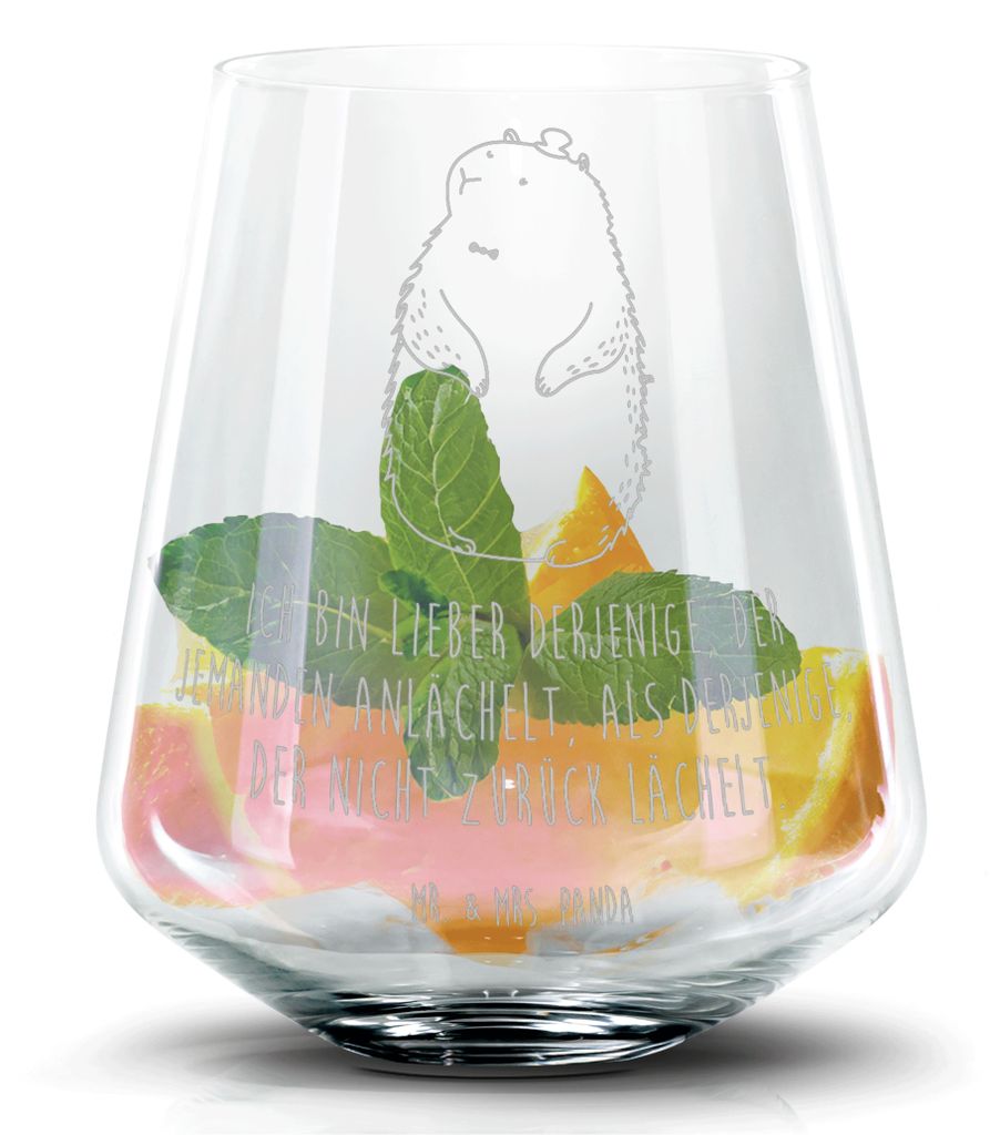 Mr. & Mrs. Panda Cocktailglas Murmeltier - Transparent - Geschenk, Respekt, Freundlichkeit, Lustige Sprüche, Tumbler, Fröhlichkeit, Longdrinkglas...