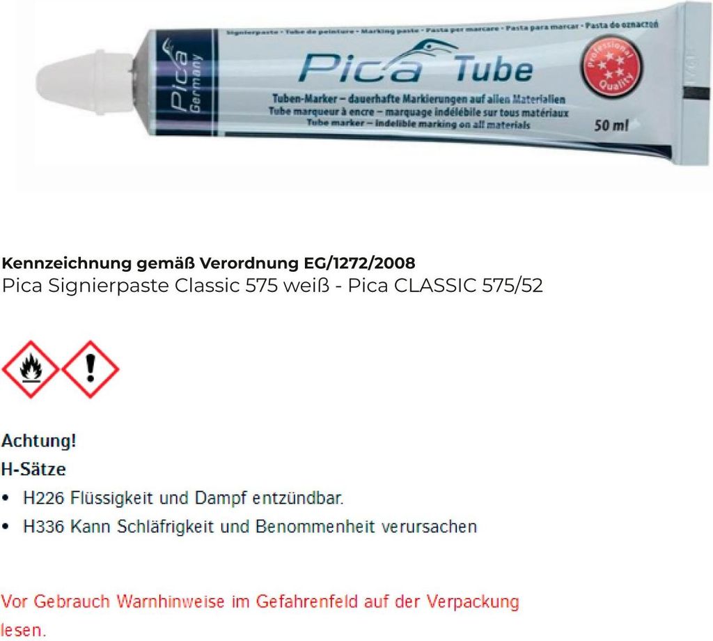 Pica Signierpaste weiß Tube mit 50ml 575/52 Produktbild 