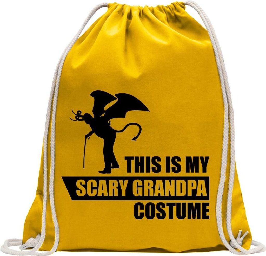 Kiwistar - Turnbeutel - gelb - My Scary Grandpa Costume - Fun Rucksack Sport Beutel Gymsack Baumwolle mit Ziehgurt