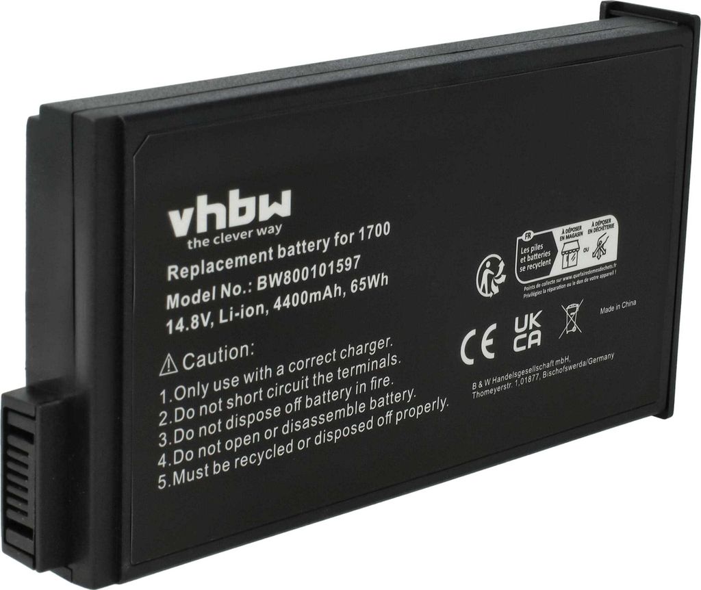 vhbw Akku kompatibel mit HP CompaQ NC8000-DT818P, NC8000-DT817P, NC8000-DU270C, NC8000-DT819P, NC8000-DT815P Notebook (4400 mAh, 14,4 V, Li-Ion)