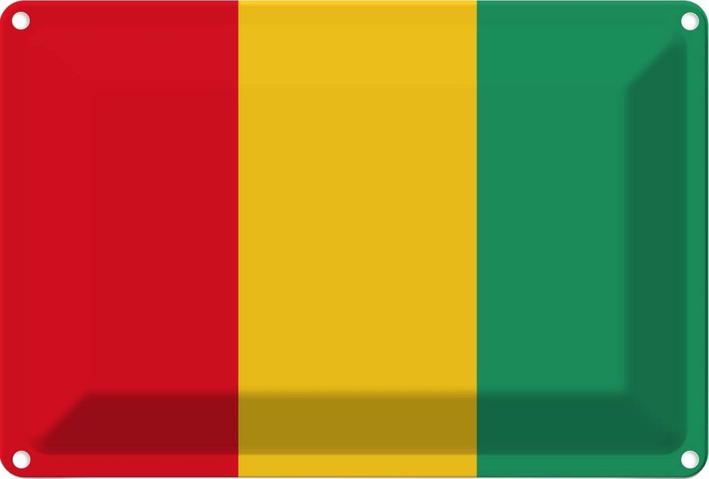 vianmo Blechschild 12x18 cm Guineas Guinea Flagge Fahne Wappen