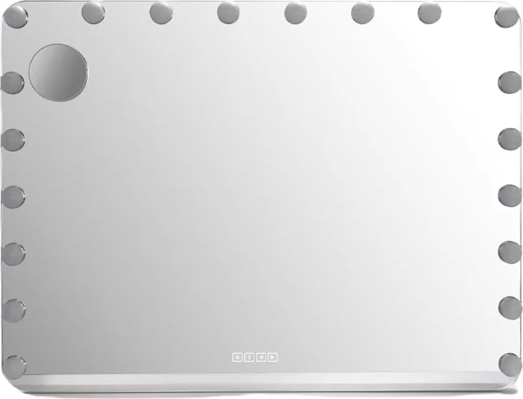 Miroir de maquillage avec éclairage LED intensité variable Blanc 80x60cm