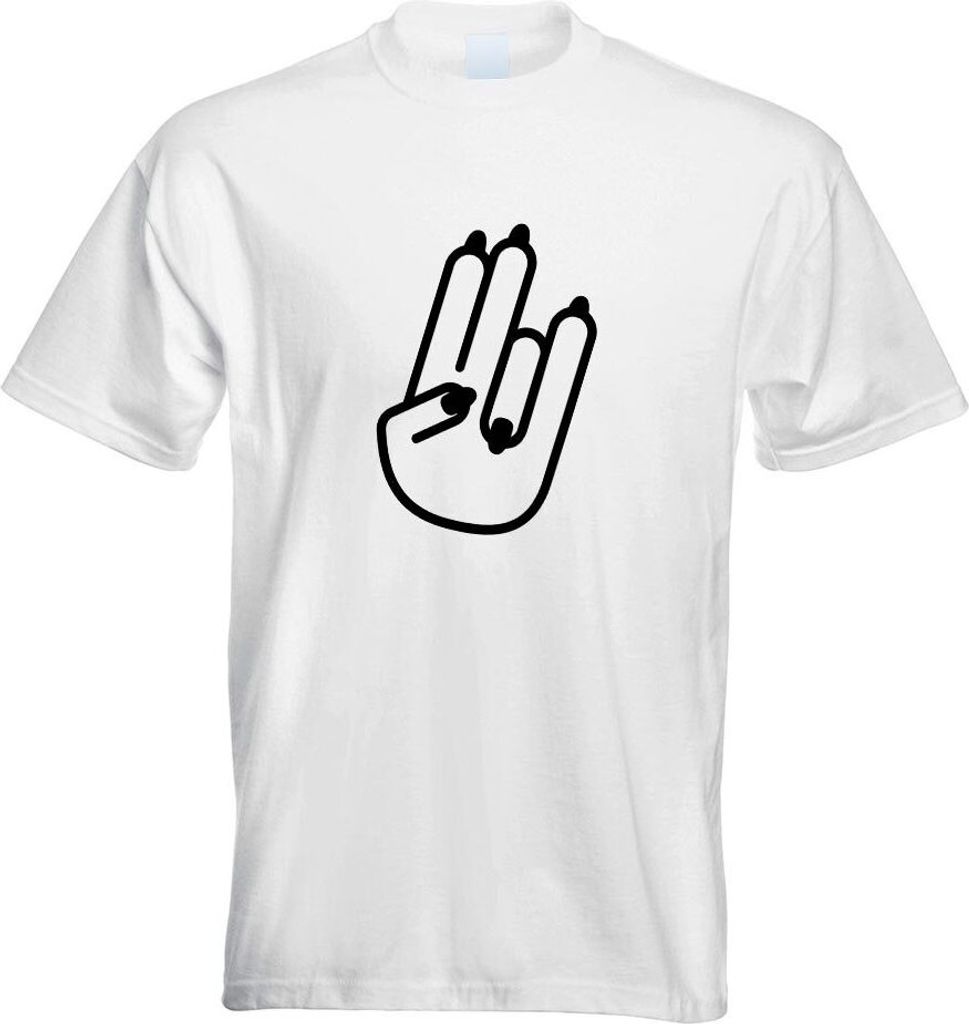 Kiwistar - T-Shirt - Weiss - The Shocker Hand Motiv2 Motiv Bedruckt Funshirt Design Print - mit Motiv Bedruckt - Funshirt Design - Sport - Freizeit...