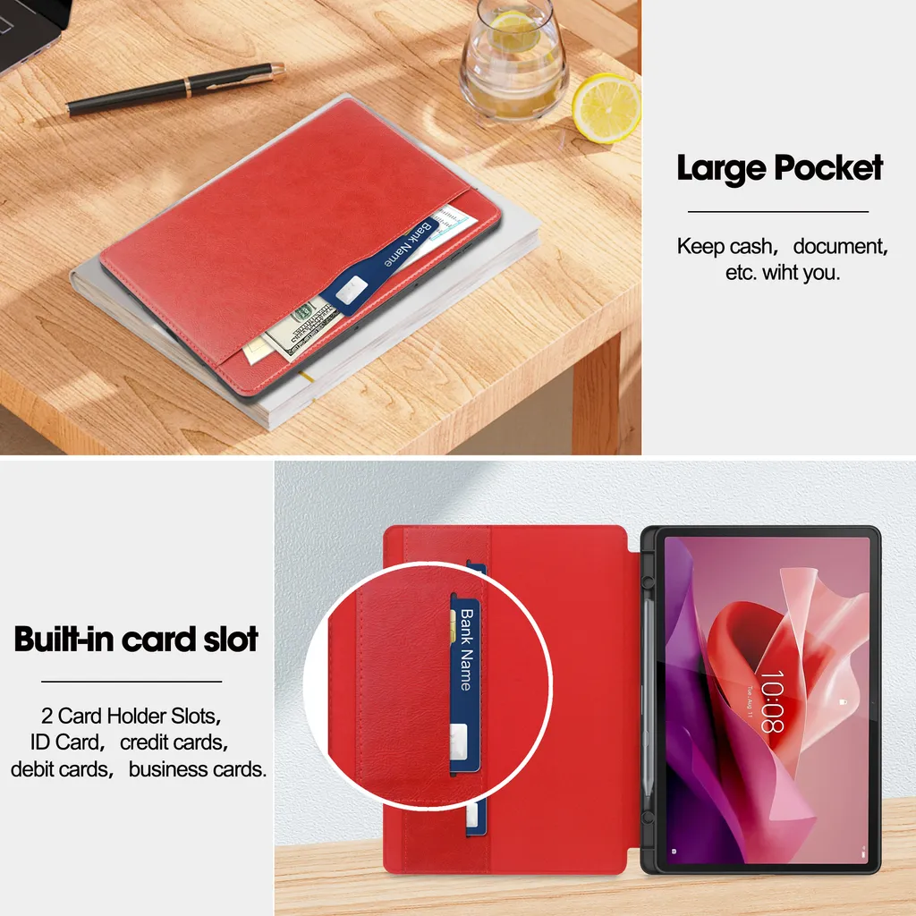 Custodia per Lenovo Tab P12, copertina trifold funzione tastiera / supporto – nera - Italiano Custodia per Lenovo Tab P12, copertina trifold funzione tastiera / supporto – nera - Italiano