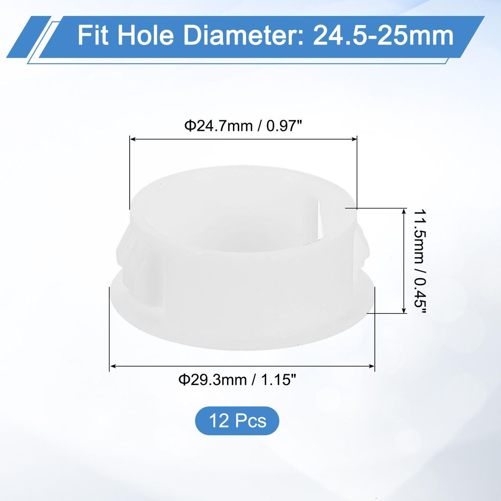 12 Stš¹ck 25mm (1") Abdeckkappen fš¹r Bohrl?cher, Nylon Blindstopfen Abdeckstopfen Wei?, runde Schnappverschluss Bohrungen fš¹r Bohrl?cher f...