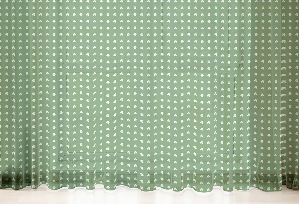 Tessuto Parete Verde Felce 274x274 ABAKUHAUS - Qualità Seta e Raso - 6