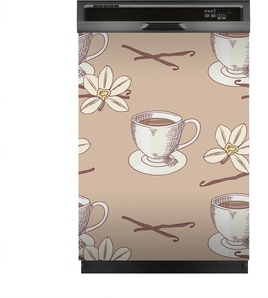 Magnete Dekorative 60x80 cm Küche Magnetmatte Spülmaschine - Vanilleblüte und bohne