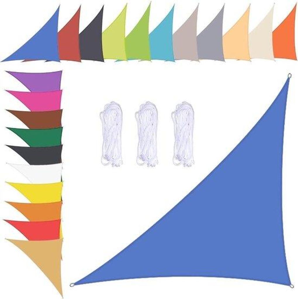 Schaduwzeil Driehoek - Terrasluifel - Wasserfest UV-Schutz - 3 x 3 x 4,3 m - Dunkelblau