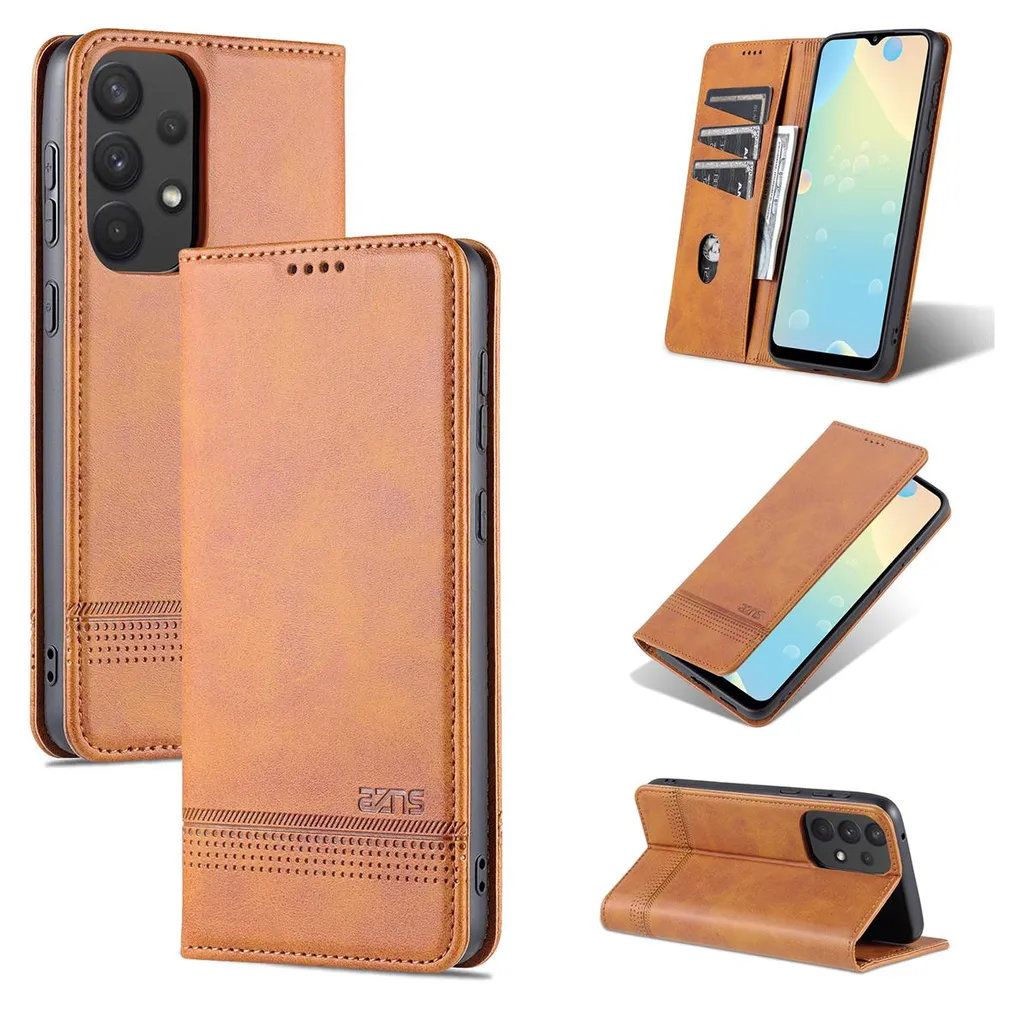 Custodia Galaxy A73 5G Marrone: Portafoglio in Pelle con Supporto