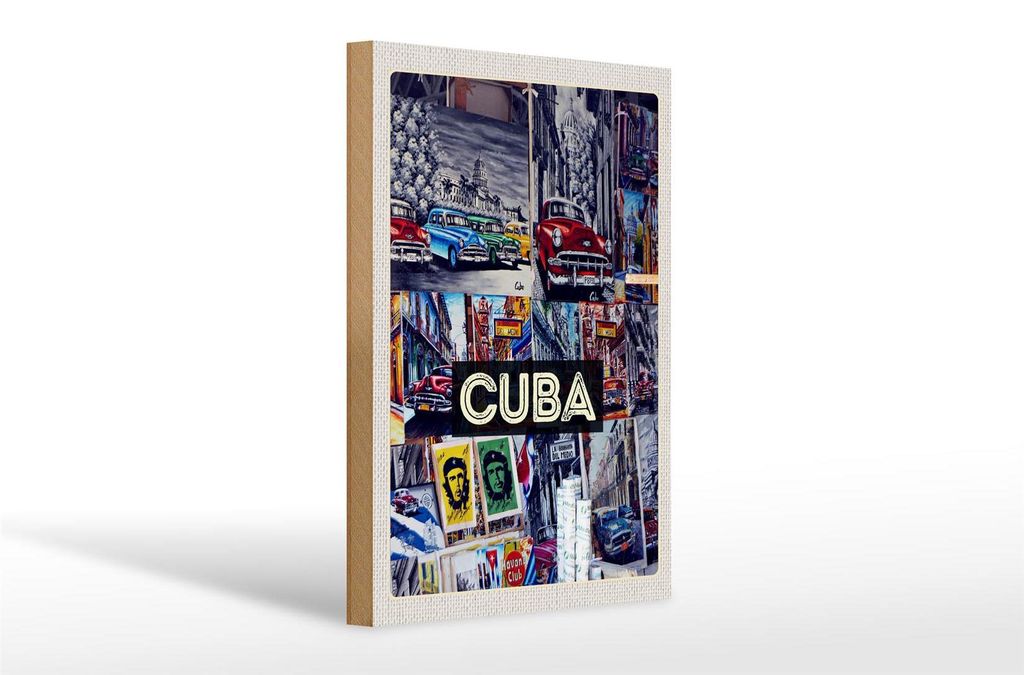 Holzschild Reise 20x30cm Cuba Karibik Freiheit Stadt Produktbild 