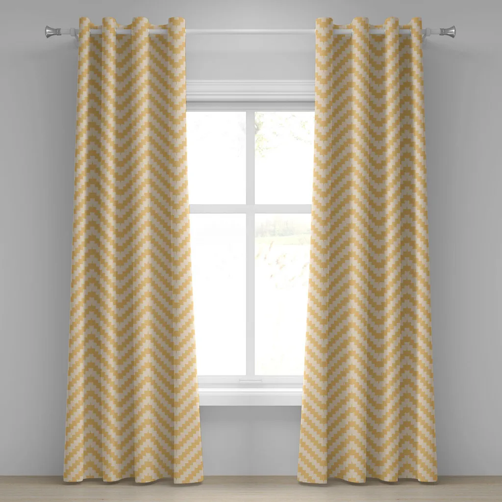 Paire de rideaux décoratifs 280x245 cm à motif géométrique vintage
