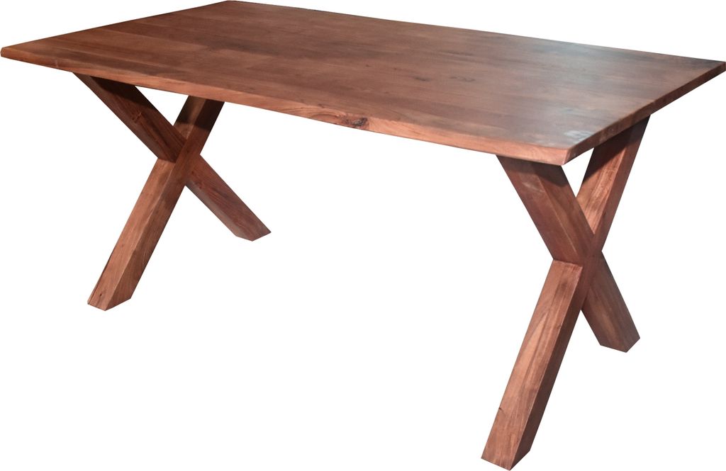 Esstisch Akazie nussbaumfarben 220x100 cm X-Holzgestell MURCIA