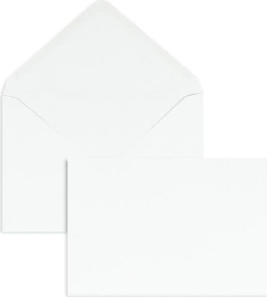 Briefumschläge 127x190mm 90g/qm gummiert VE=1000 Stück weiß