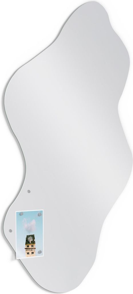 DEQORI Wandspiegel organisch 48,9x93,8 cm, magnetisch Spiegel Badspiegel Bad unförmig