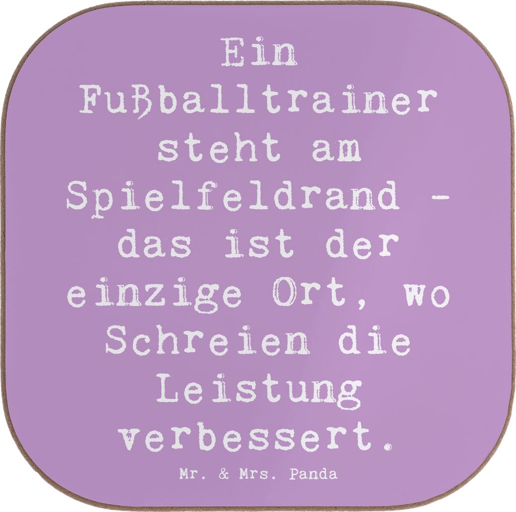 Mr. & Mrs. Panda Tischuntersetzer Spruch Fußballtrainer Produktbild 