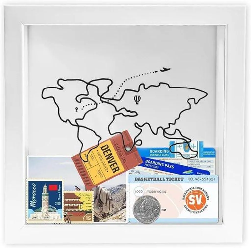 Cadre photo profond 3D en bois massif noir pour une déco murale design
