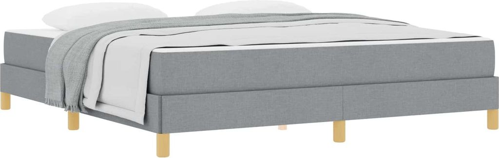 Boxspringbett mit Matratze Hellgrau 180 x 200 cm Stoff