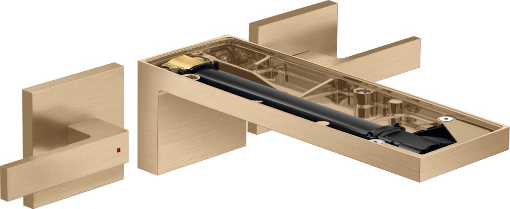 hansgrohe AXOR MyEdition 3-Loch Waschtischmischer, Unterputz, mit Ablaufgarnitur, ohne Platte, Ausladung 221mm, 47082140