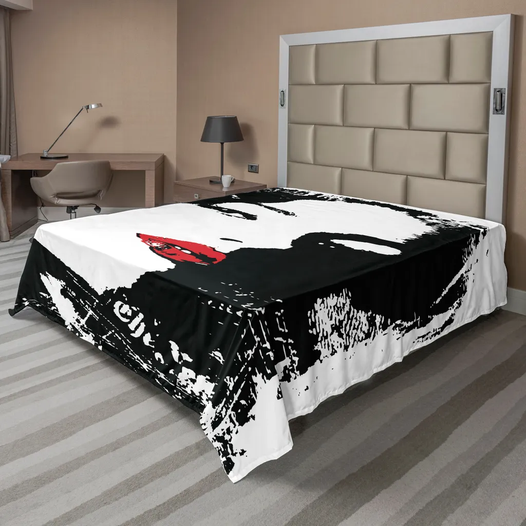 Drap de lit femme silhouette sexy noir ABAKUHAUS 244 x 205 cm doux