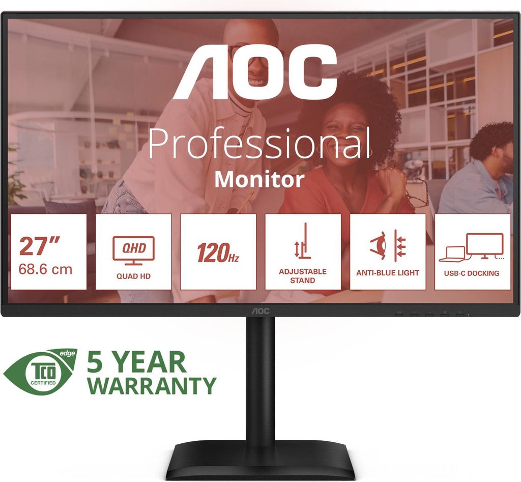 AOC Q27E4CV - Monitor LED - 68,6 cm (27") - 2560 x 1440 QHD Immagine del prodotto 