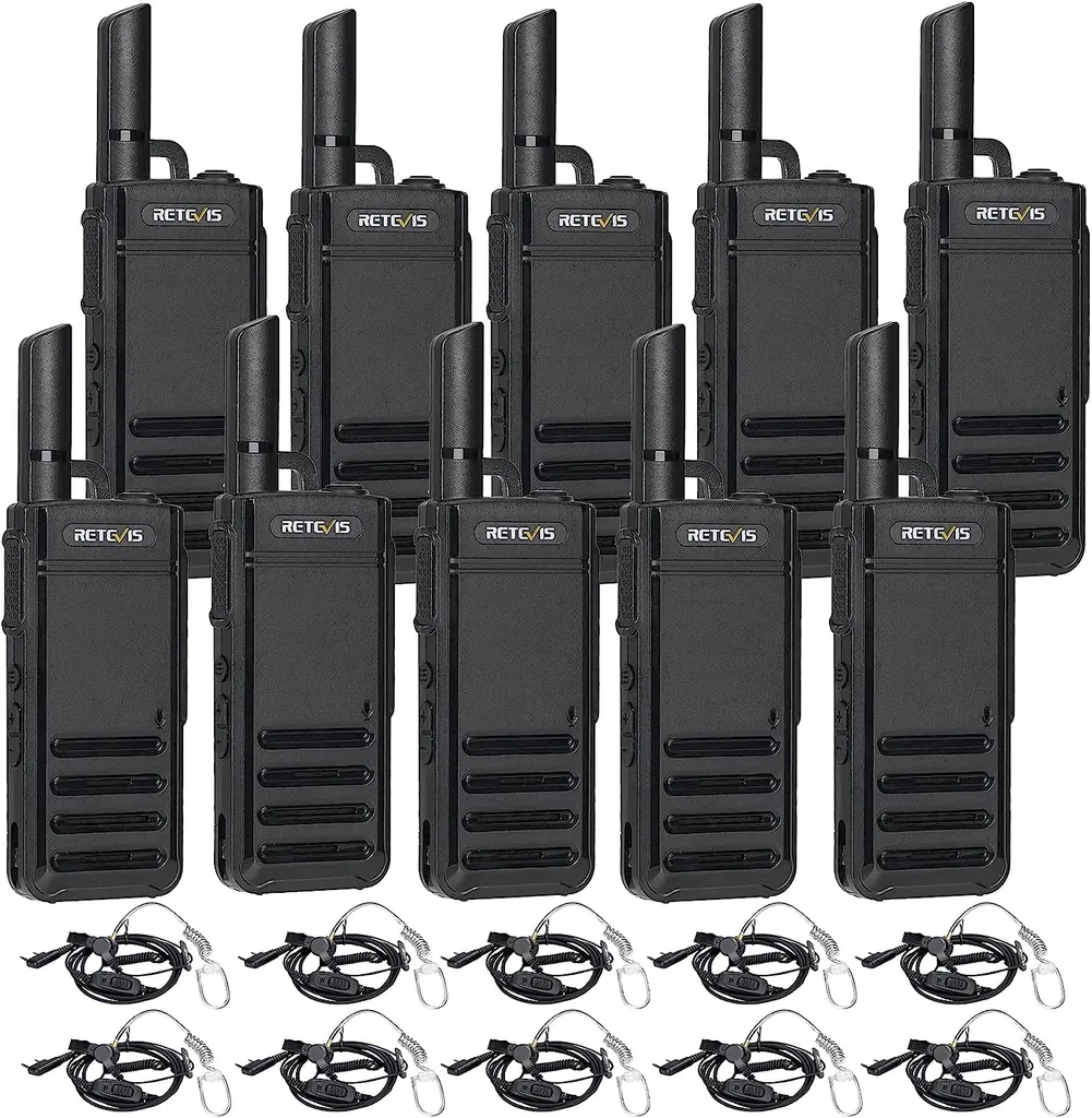 Radio PMR446 Professionnelle Retevis RB639 Pack de 10 Unités Noir USB-C