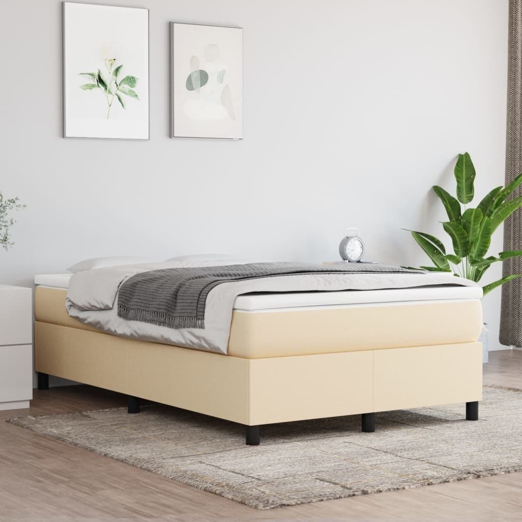 The Living Store Boxspringbett Creme 120x200 cm Stoff