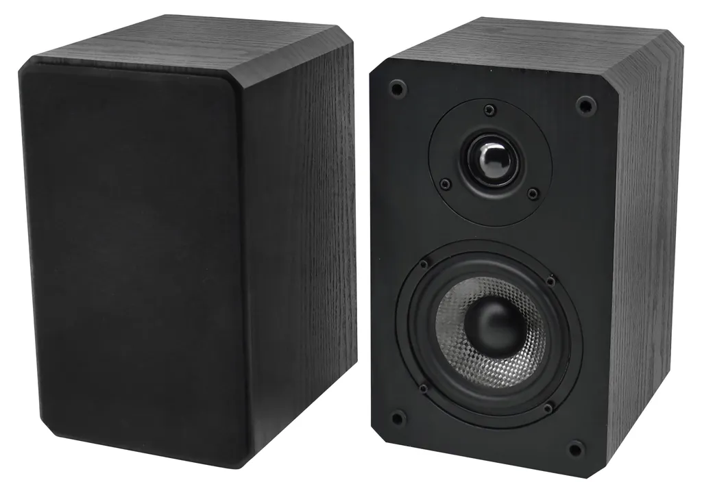 Enceinte d'étagère Soundmaster LS5050SW noire pour platine vinyle et CD audio