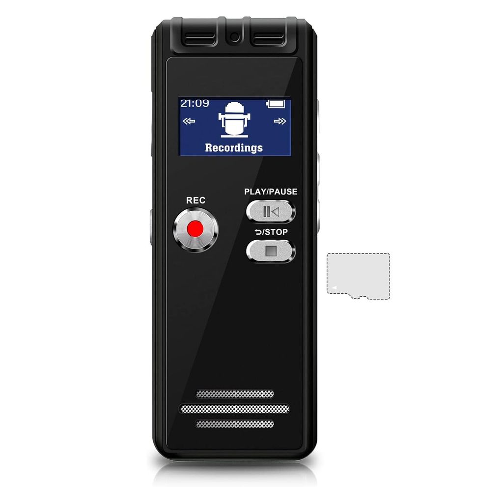 64GB Aufnahmegerä, Diktiergerät, Rauschunterdrueckung,MP3-Musik-Player,1536 KBPS, One-Touch Audio Aufnahmegerät,für Vorlesungen, Besprechungen,...