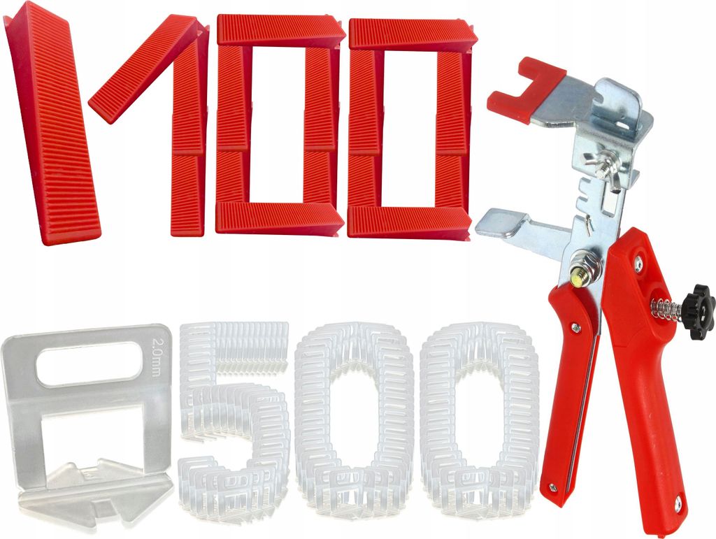 Sistema di livellamento per piastrelle set 2mm 500 clip 100 Immagine del prodotto 