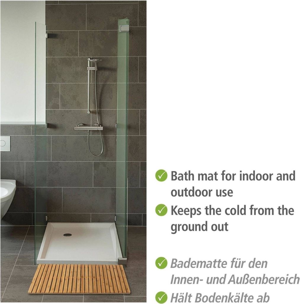 WENKO Baderost Indoor Outdoor Bambus Vorleger 100x50 cm Produktbild 3