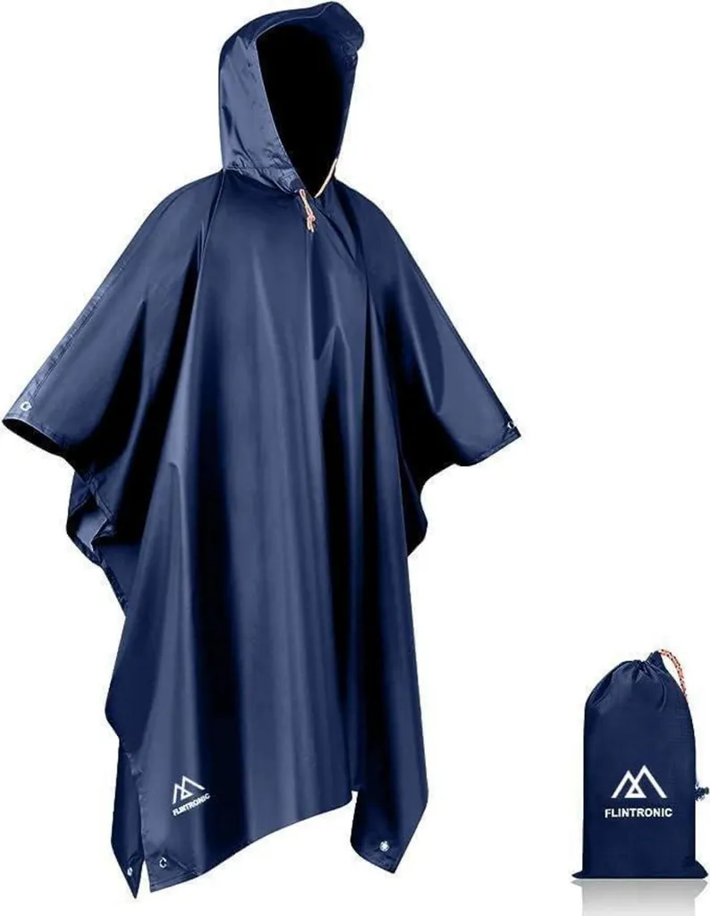 Poncho de Pluie pour Cyclisme et Pêche Bleu - Protection Totale Extérieure