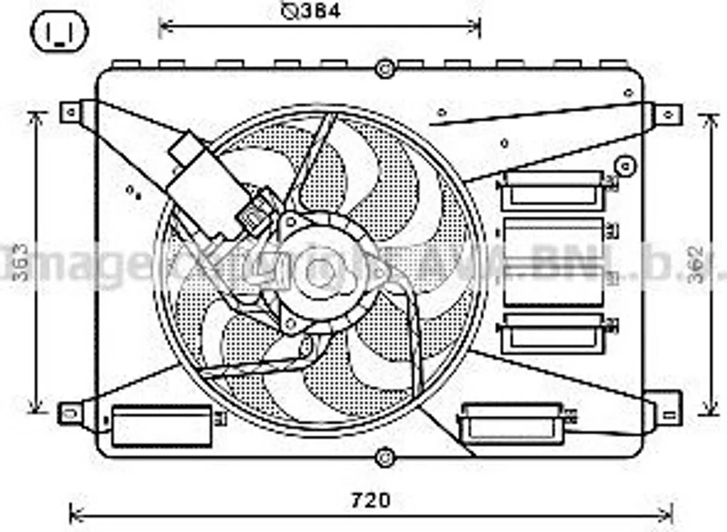 Ventilateur de Radiateur PRASCO FD7556 pour Ford Mondeo et S-Max 1377554