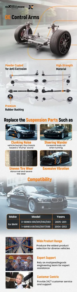 Bras de suspension avant renforcés pour BMW Série 1 et 3 E82 E88 E90 E93 - 16