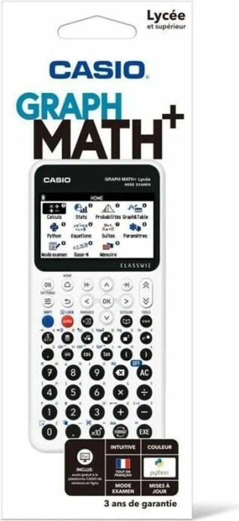 Casio Graphique Math+ Blanche : Calculatrice Lycée Recommandée par l'Éduc - 3