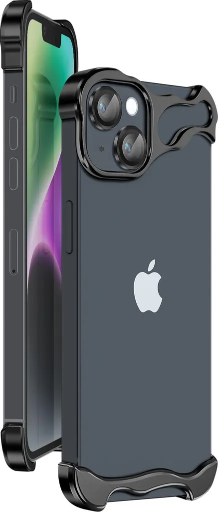 Cover Bumper Metallo iPhone 14 Avizar Nero - Protezione Anti-Urti