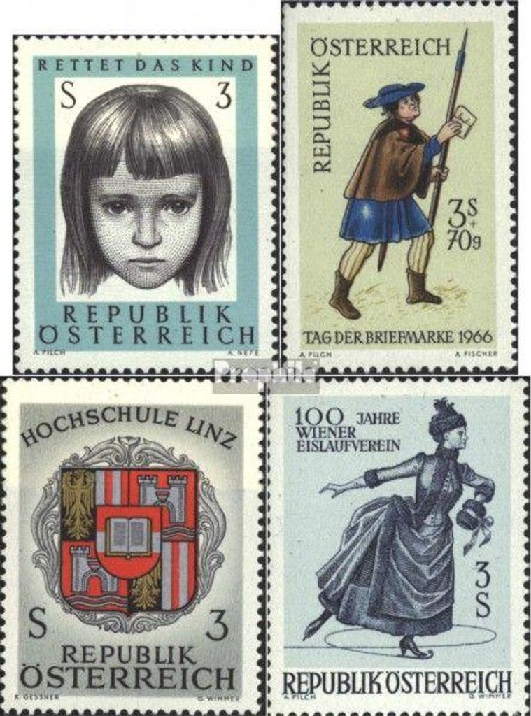 Briefmarken Österreich 1966 Mi 1222,1229,1230,1231 Produktbild 
