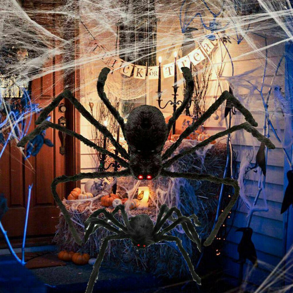 150CM Riesen Spinne Tarantula Plüsch Schwarz Halloween Deko Geisterhaus Horror 