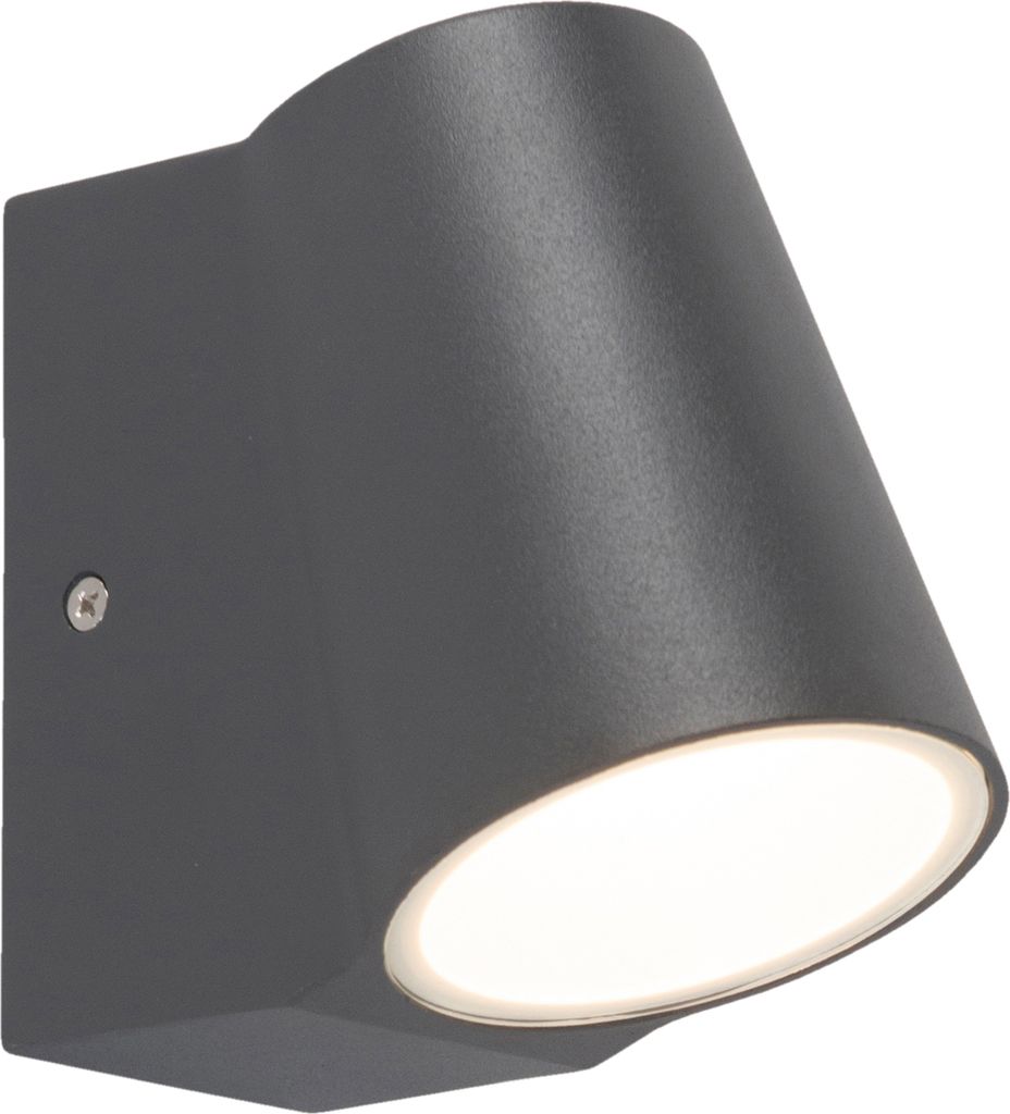QAZQA - Moderne Außen Wandleuchte anthrazit inkl. LED - Uma I Außenbeleuchtung - Aluminium Rund - I (nicht austauschbare) LED
