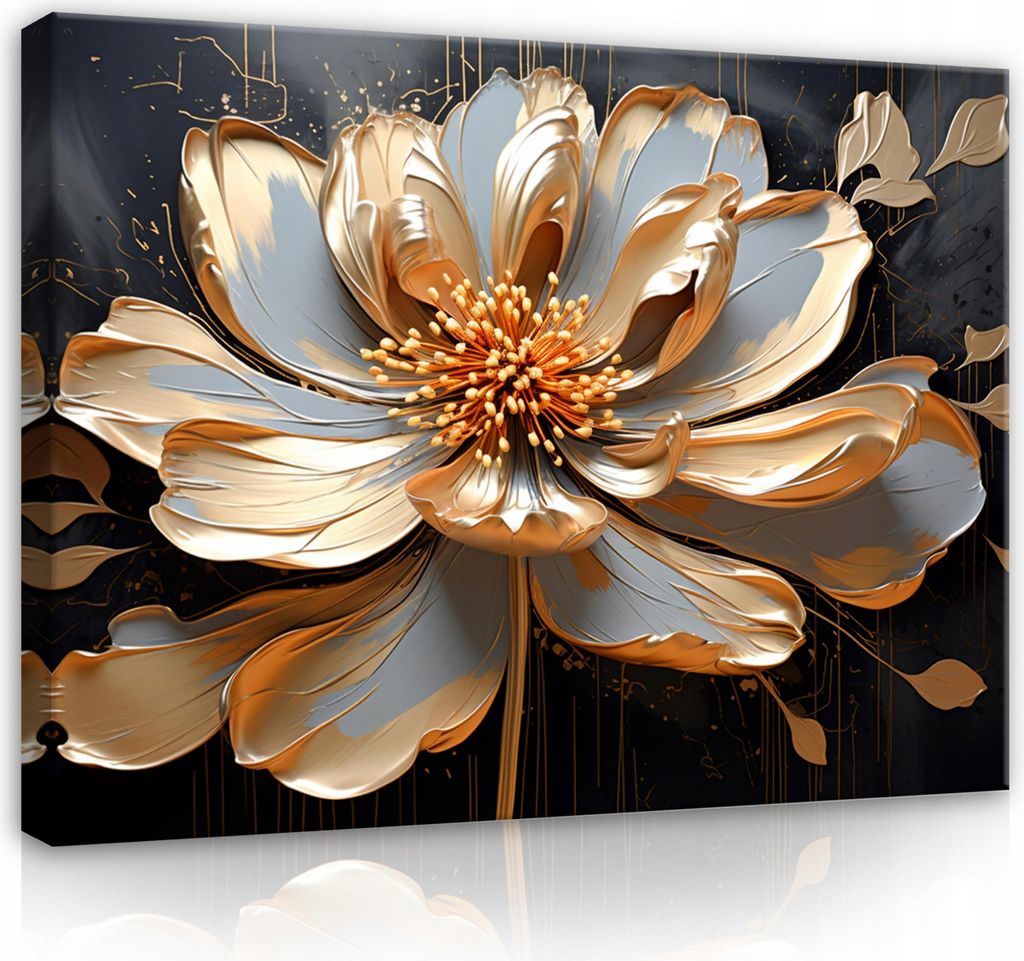 Leinwandbilder Abstrakt Blumen Lilia 3D Effekt 120x80 cm XXL Modern Canvas Bild auf Leinwand Bilder Leinwandbild Wandbilder Wohnzimmer Schlafzimmer